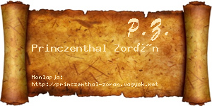 Princzenthal Zorán névjegykártya